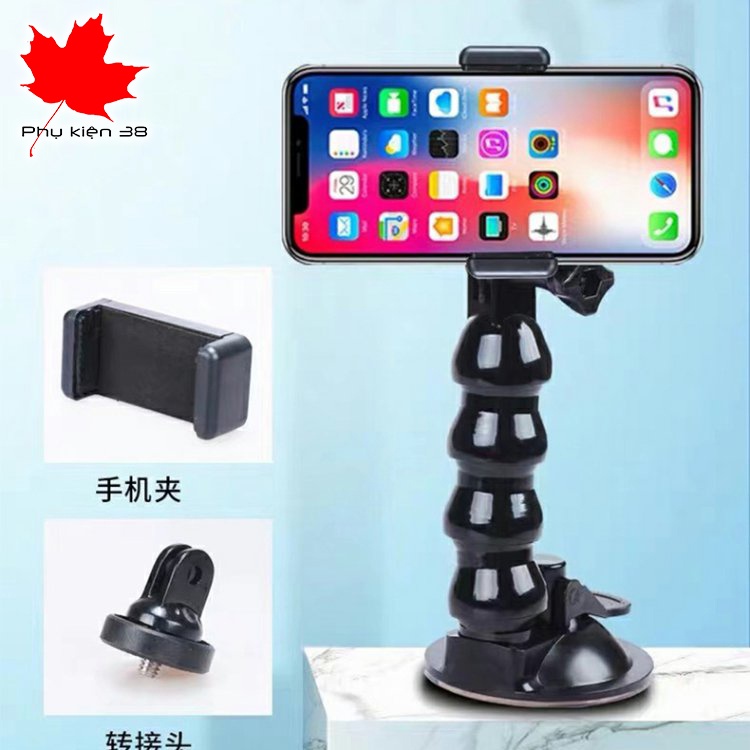 Giá đỡ điện thoại gopro sjcam cửa hít quay video, xem maps trên ô tô, gắn taplo kính kẹp cực kì chắc chắn