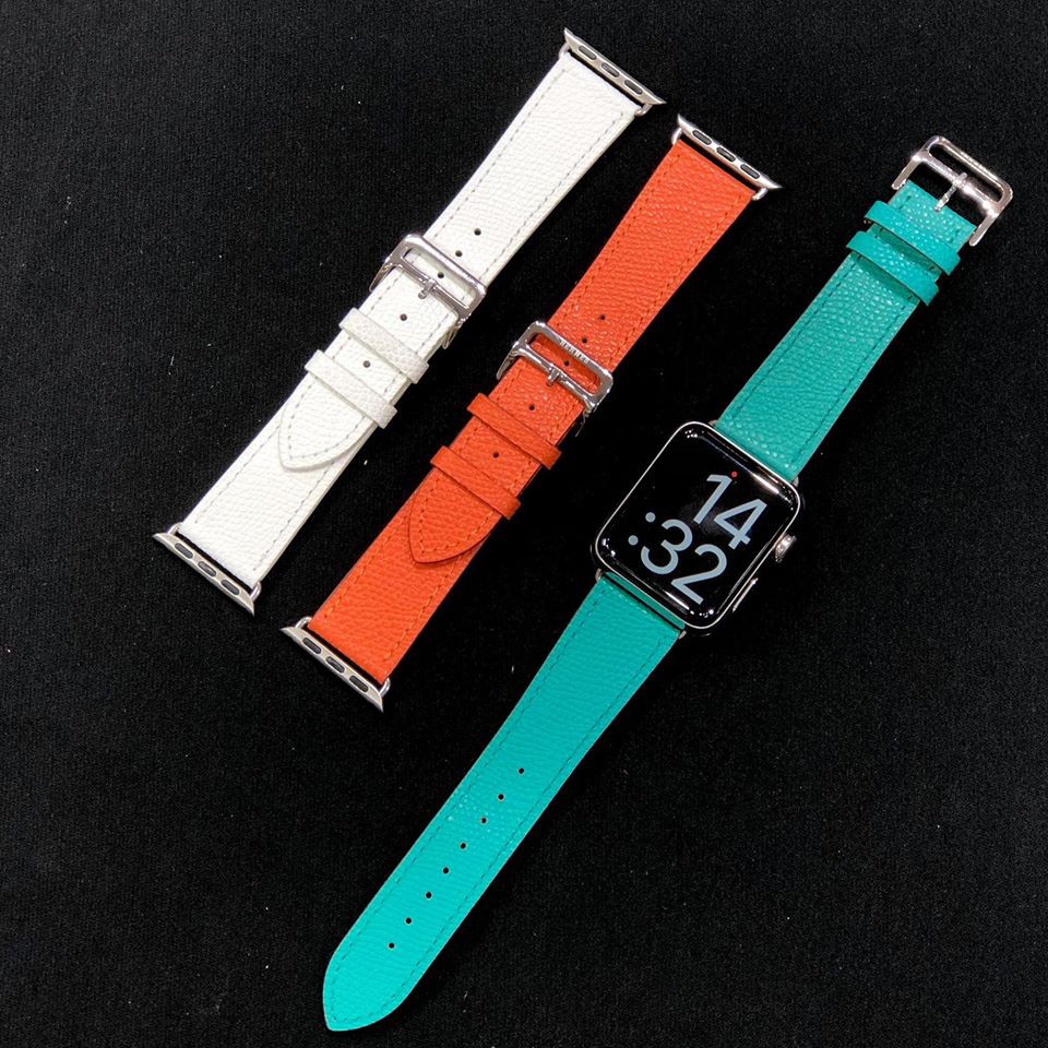 Dây da H.e.r.m.e.s da sần dành cho Apple Watch