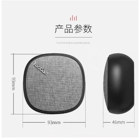 Loa bluetooth mini Yoobao Speaker M1 2000mAh thế hệ mới, nghe nhạc liên tục 8 giờ, trải nghiệm âm thanh sống động