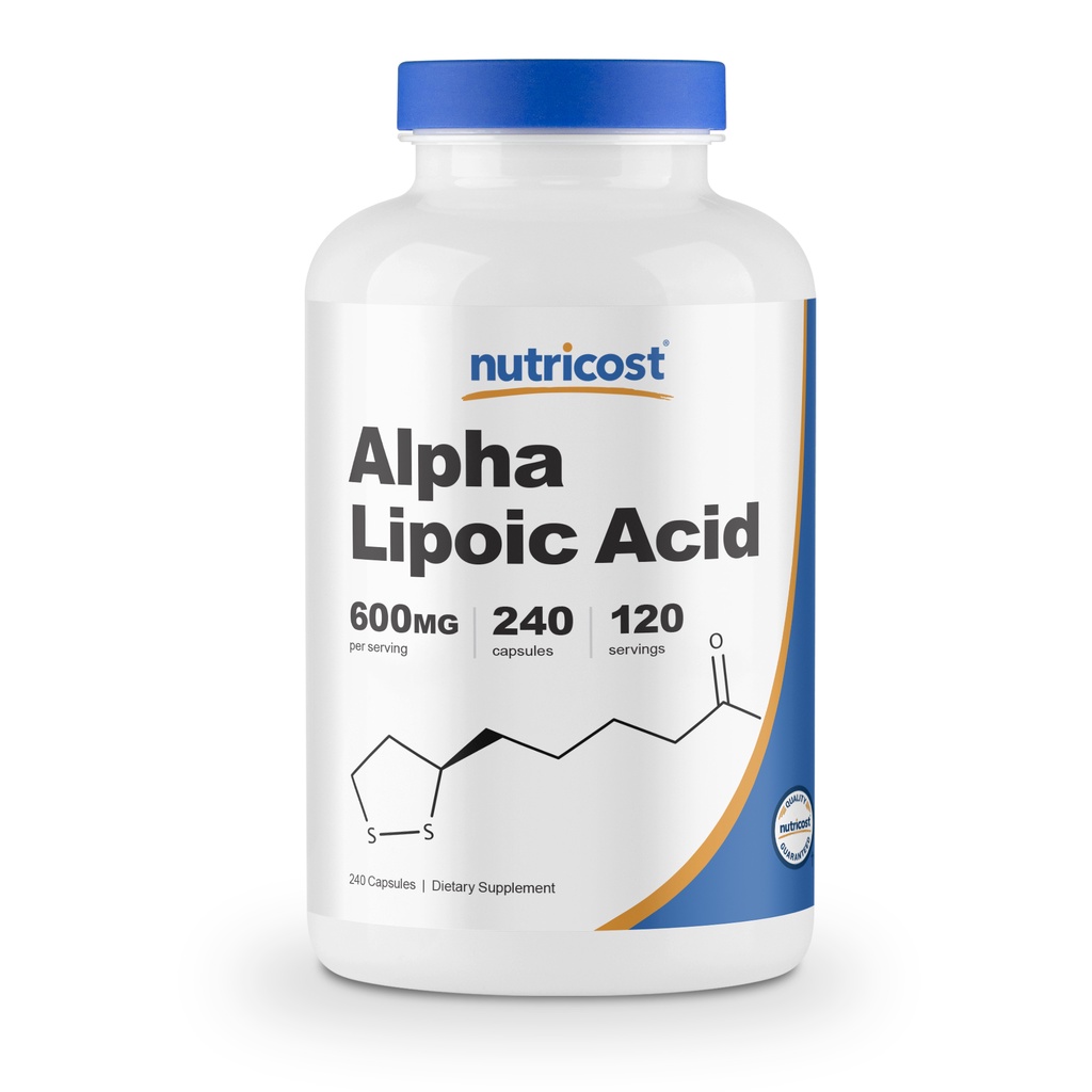 Nutricost Alpha Lipoic Acid 600mg Viên uống đẹp da, chống lão hóa và hỗ trợ người tiểu đường 240 viên