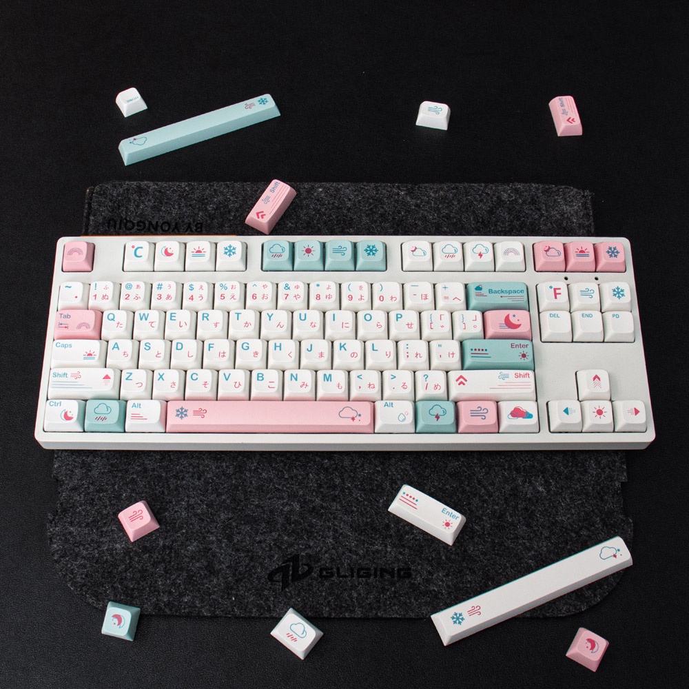 Nút Bàn Phím Cơ Chống Chịu Thời Tiết 132 Phím PBT Phong Cách Nhật Bản Cho Cherry MX