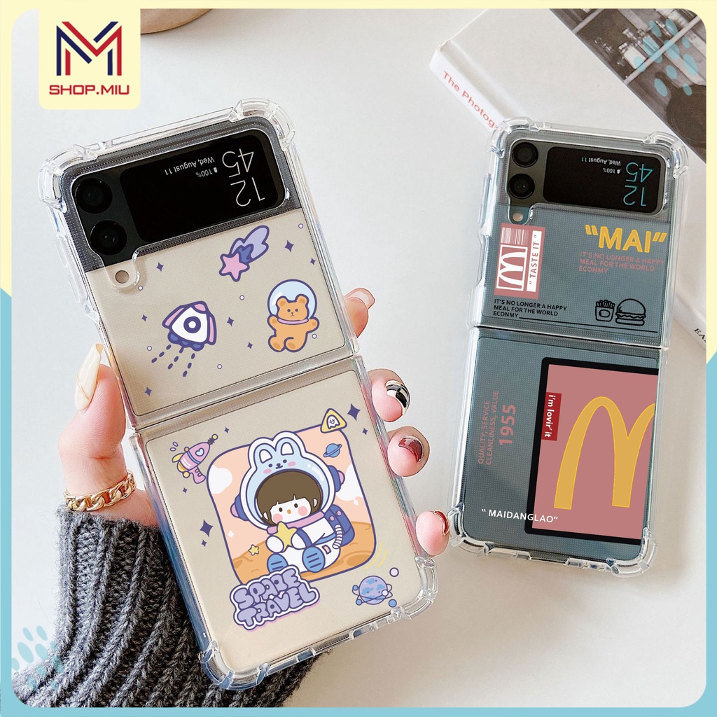 Ốp in MC Samsung Galaxy Z Flip 5 Z Flip4 5G / Z Flip 4 / Z Flip3 5G / Z Flip 3 trong suốt mẫu dễ thương