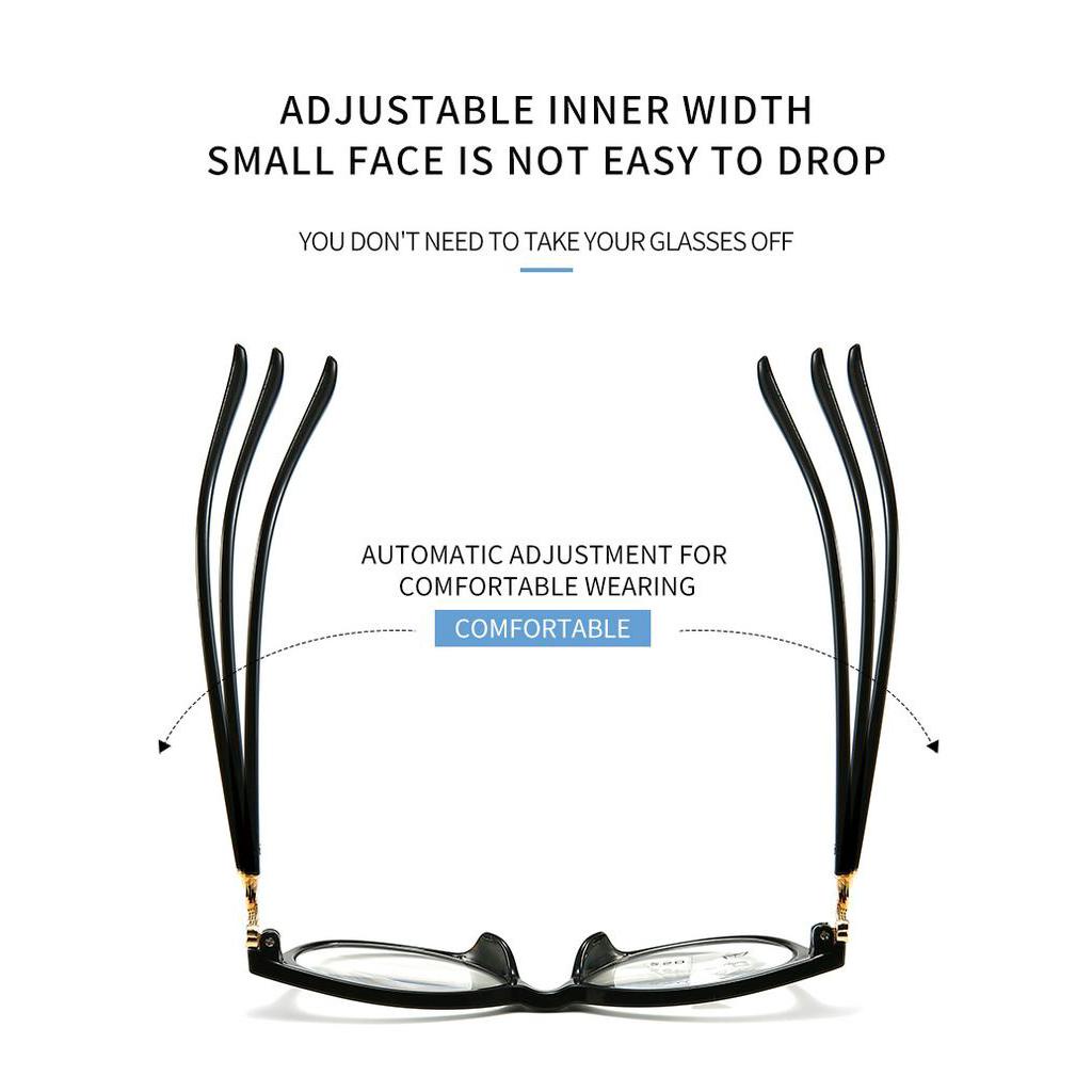 Kính đọc sách nữ đa tiêu cự tiến bộ chống ánh sáng xanh Có thể xem gần và xa