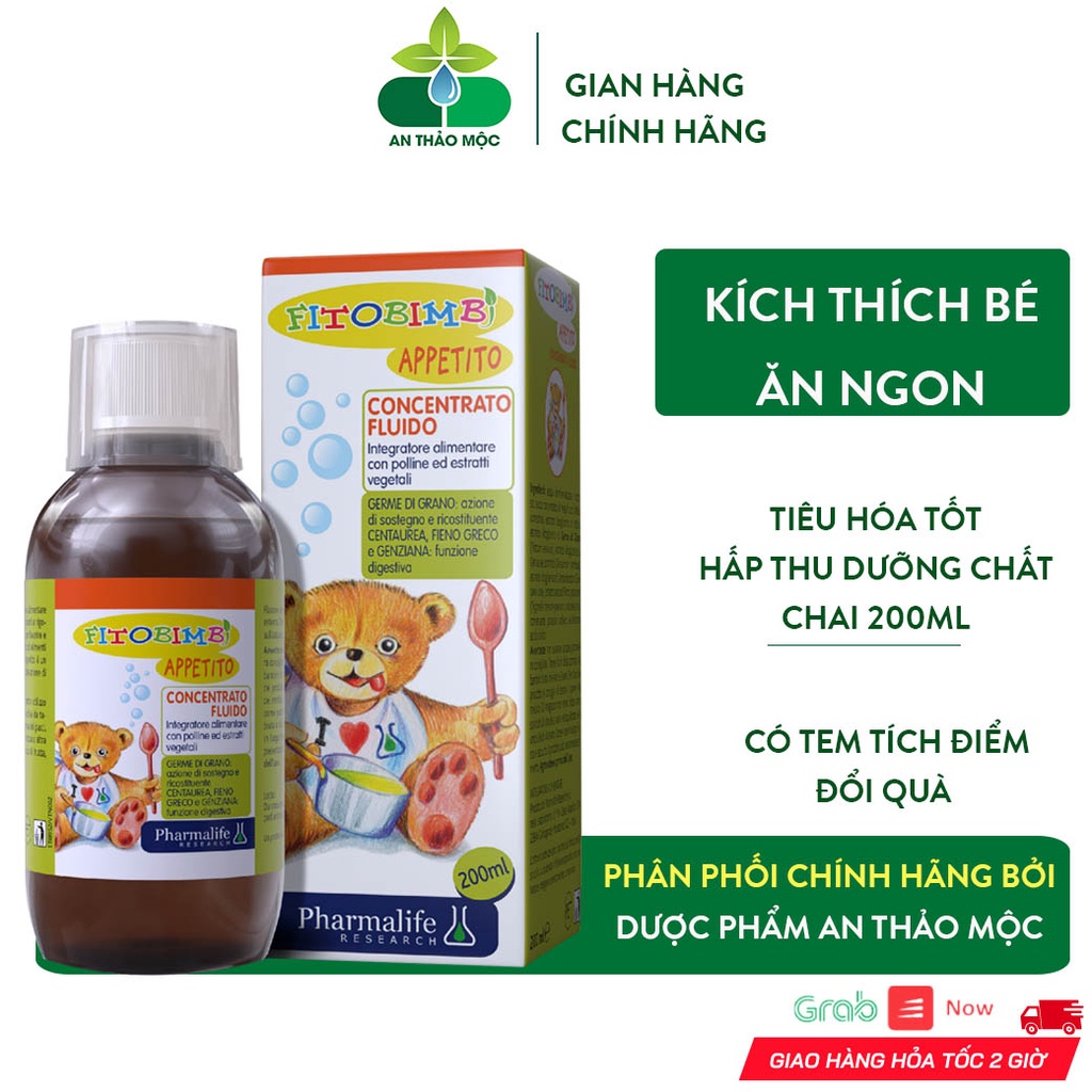 Siro Ăn Ngon FITOBIMBI Appetito Giúp Bé Tiêu Hóa Tốt Hấp Thu Dinh Dưỡng Tăng Đề Kháng Ăn Ngon Miệng