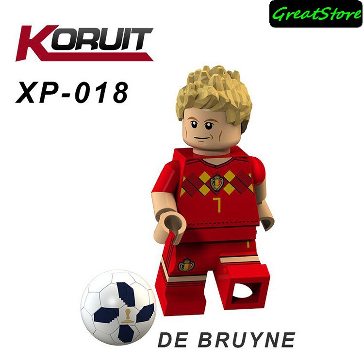 ( Hãng Sẵn Sàng ) MINIFIGURES LEGO XT 1003 Cầu Thủ C.RONALDO,MESSI,NEYMAR,BECKHAM,LUIZ NAZARIO,DE BRUYNY,MODRIC,CAVANI