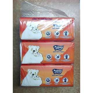 Combo 3 gói khăn giấy rút Pulppy 250 tờ