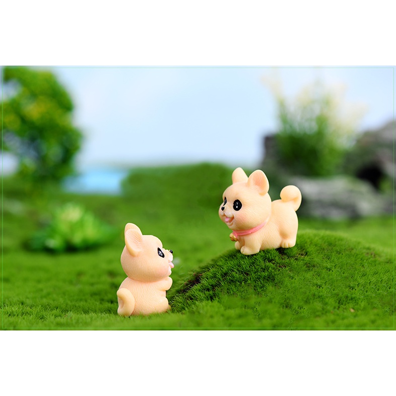 Mô hình chó bull dễ thương cho các bạn dựng tiểu cảnh, terrarium, DIY