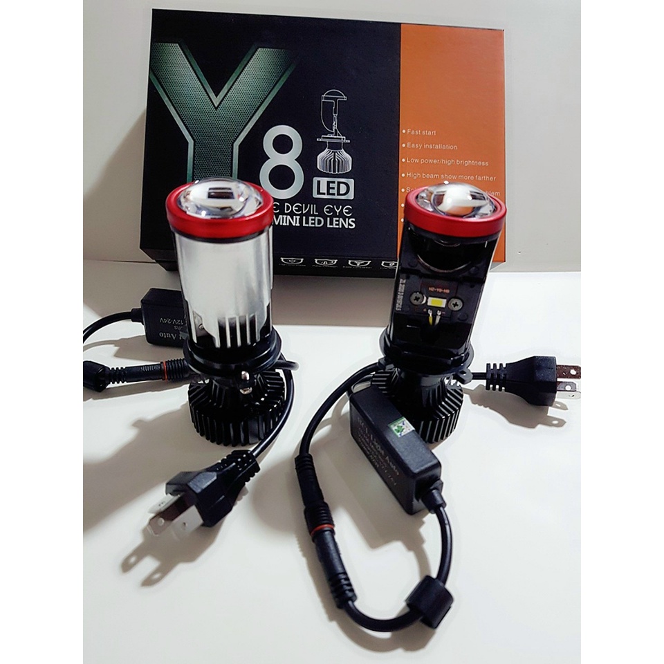 Đèn LED Bi Cầu Mini Led Y8 lắp oto - xe máy, CS 42W/bóng, Siêu Sáng, siêu bền