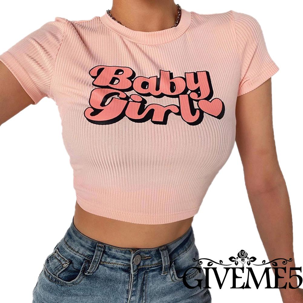 Áo Thun Nữ Ngắn Tay Cổ Tròn Thời Trang