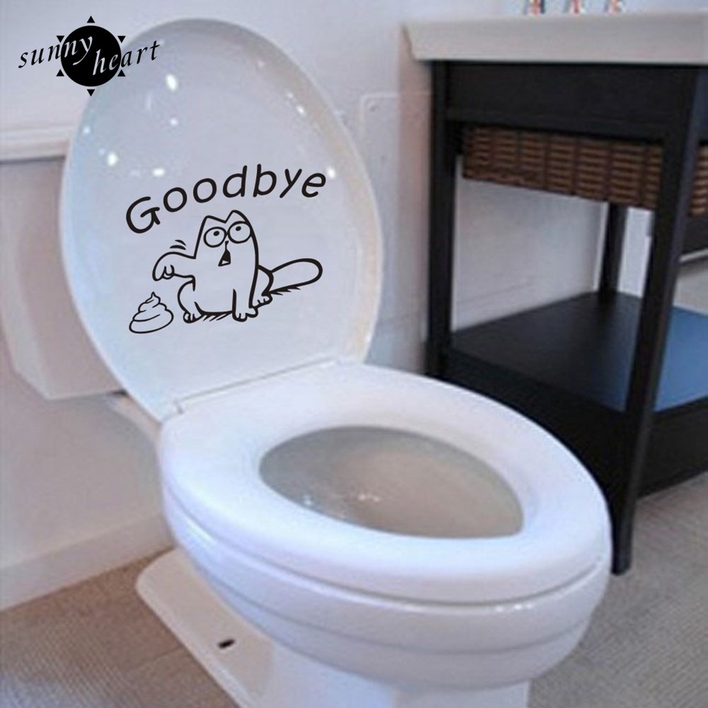 Sticker dán tường họa tiết hình chữ BYE dùng trong trang trí phòng tắm