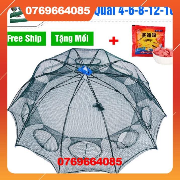 Lưới Đánh Bắt Cá Bát Quái 6 - 8 - 12- 16 Cửa A Cường + Tặng kèm 1 gói mồi bẫy tôm,cua,cá -Đ𝗢̂̀𝗖𝗔̂𝗨⑦①③