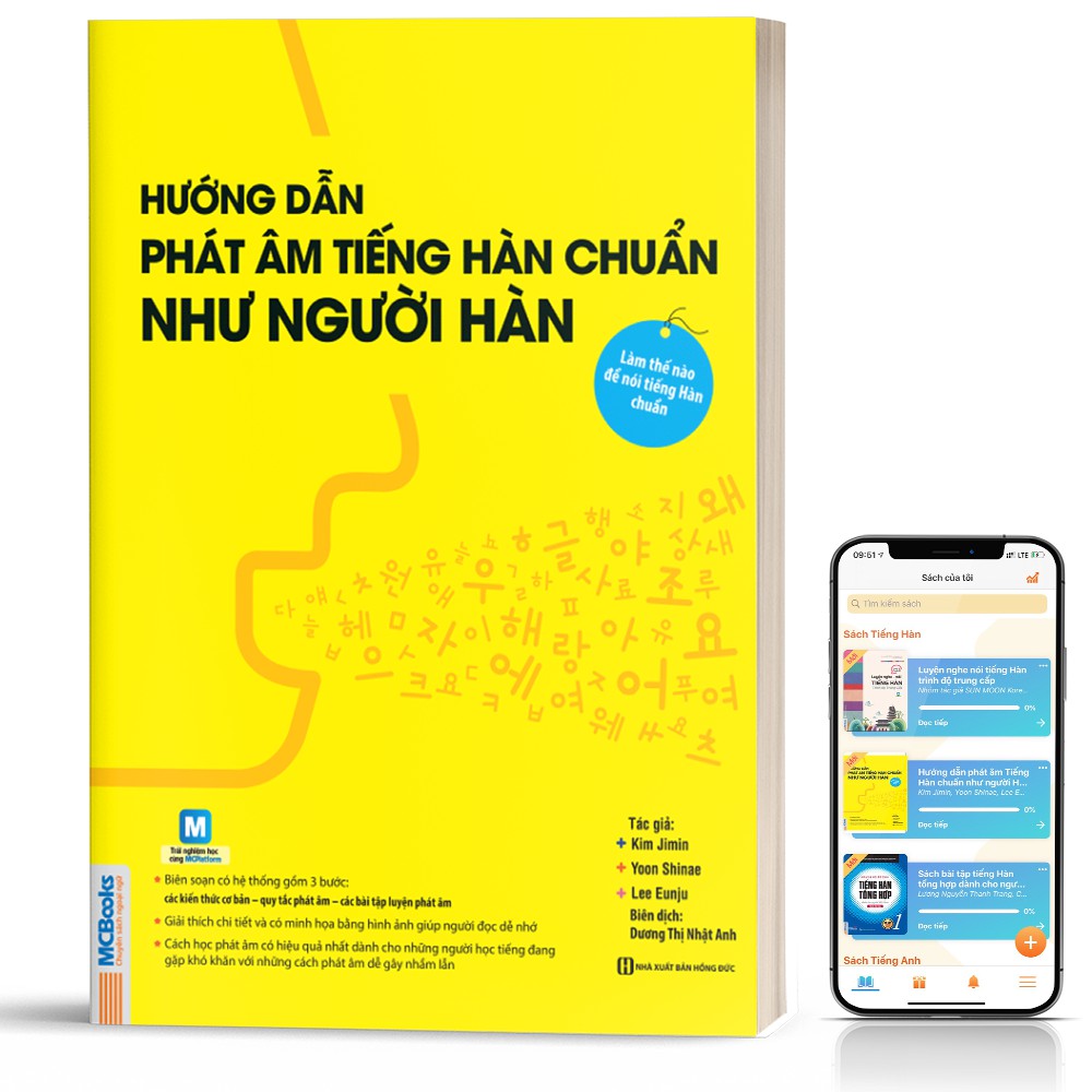 Sách - Hướng Dẫn Phát Âm Chuẩn Như Người Hàn Quốc Dành Cho Người Tự Học - Học Kèm App Online