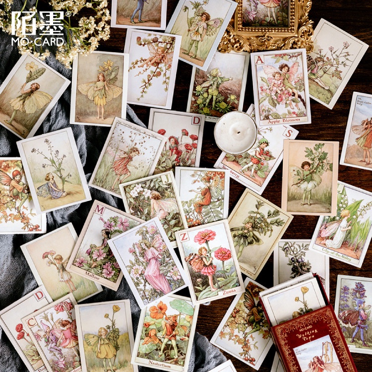 Hộp 60 miếng dán sticker phong cách vintage sáng tạo dùng trang trí sổ tay, studio hoặc làm phụ kiện chụp ảnh