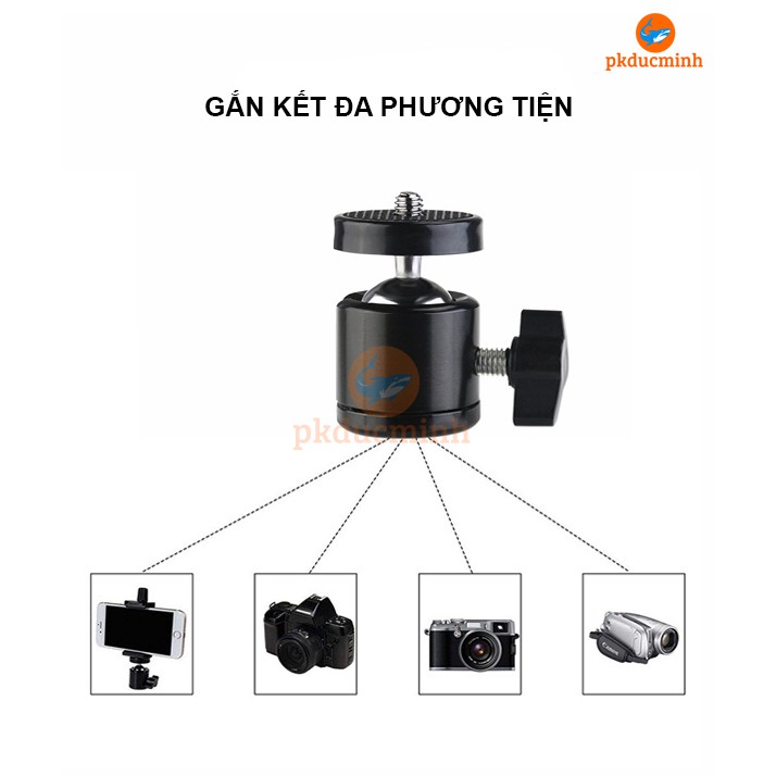 Phụ kiện điện thoại, Đầu kẹp điện thoại dùng cho tripod hoặc chân đèn livestream, chuẩn ren 1/4