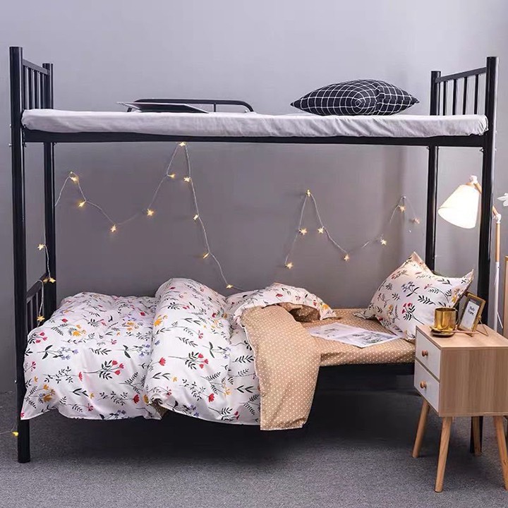 Bộ chăn ga gối drap giường chất cotton poly họa tiết hoa nhiều màu