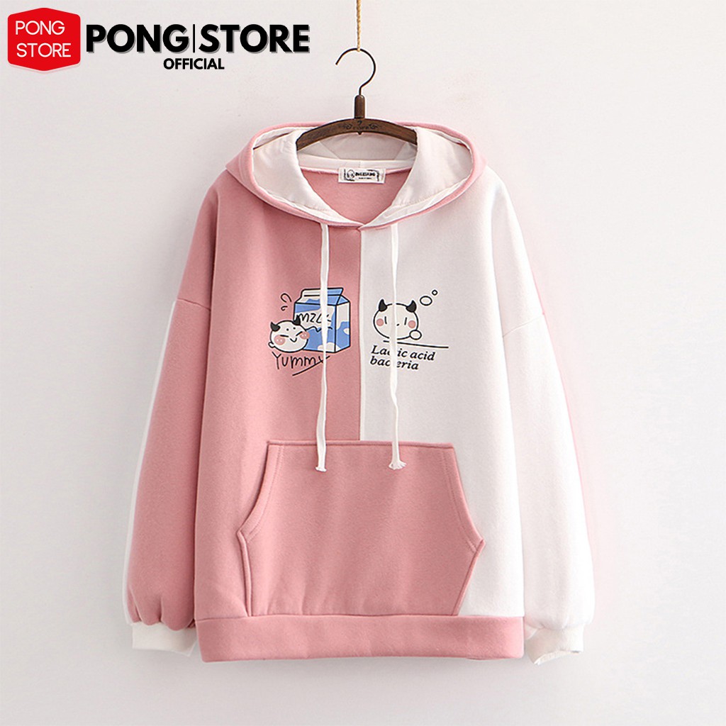 Áo hoodie nữ form rộng MÈO MILK phong cách hàn quốc, áo khoác hoodi chất nỉ có túi trước có 3 màu