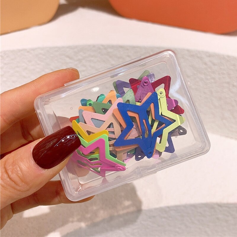 Set 25 Kẹp Tóc Hình Ngôi Sao Nhiều Màu Sắc Dễ Thương Cho Bé Gái