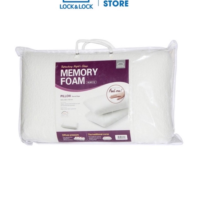 Gối Cao su non Memory Foam Lock&Lock - dáng cổ điển - HLW112 Hàng chính hãng