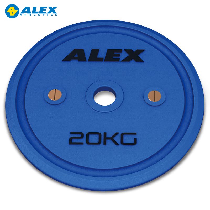 Tạ Đĩa Hiệu Chỉnh OLYMPIC Calibrated Plate 20kg  ALEX Cao Cấp, Gang Nguyên Khối Sơn Tĩnh Điện Tập Thể Hình, Gym