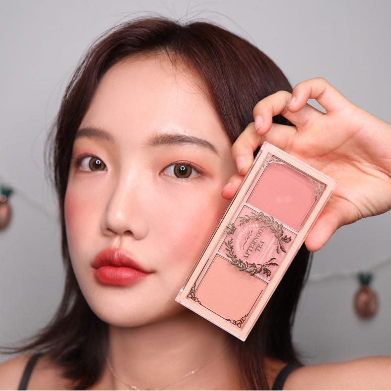 Phấn má hồng I'm Meme I'm Afternoon Tea Blusher Palette 3 màu siêu mịn - HanZy Store