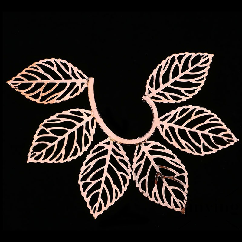 GETNOIVAS Khuyên tai hình lá rỗng mạ vàng phong cách Âu Mỹ