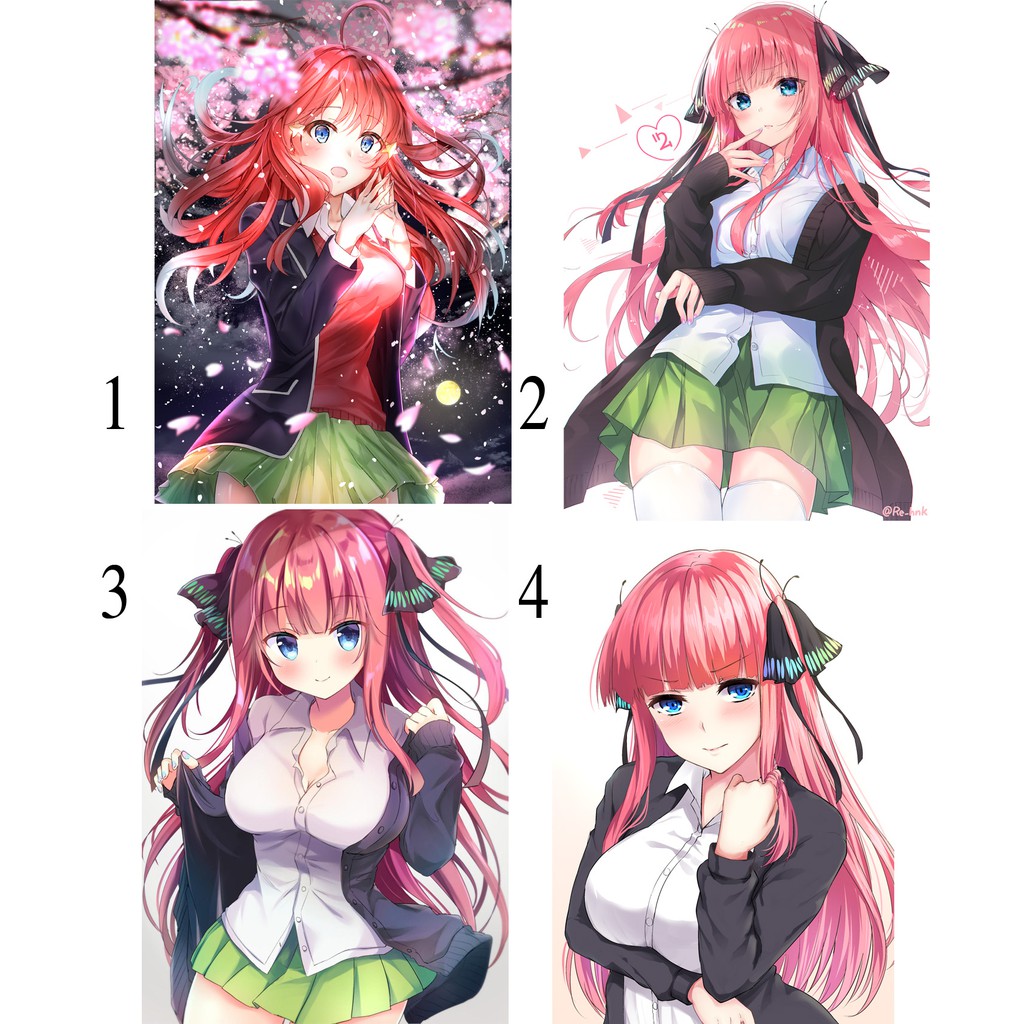 Ảnh tranh treo anime in hình Nakano Nino Go-Toubun no Hanayome Nhà Có Năm Nàng Tiên