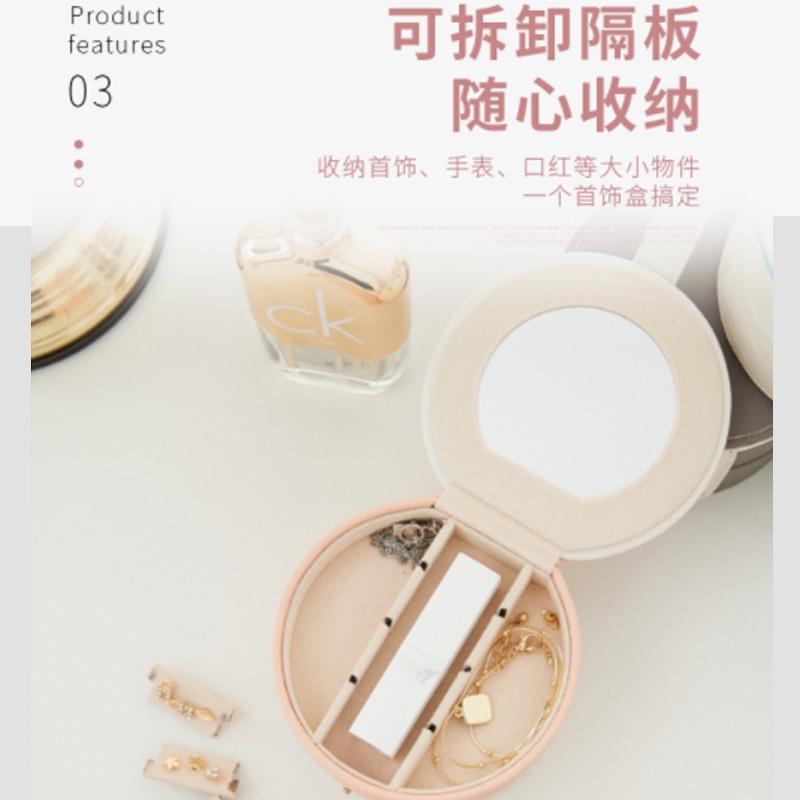 Hộp đựng trang sức hình bán nguyệt hai tầng sức chứa lớn dùng làm quà tặng