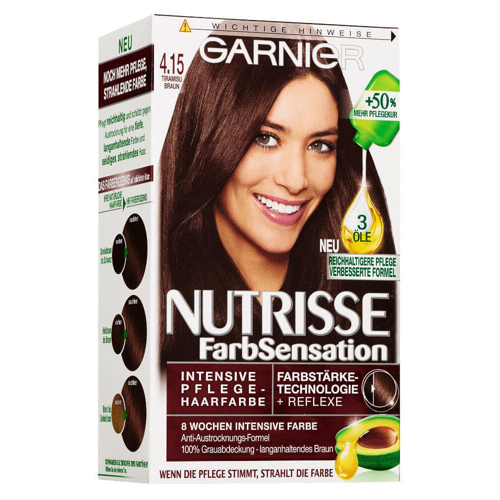 Thuốc Nhuộm Tóc Garnier Nutrisse 4.15 Màu Nâu