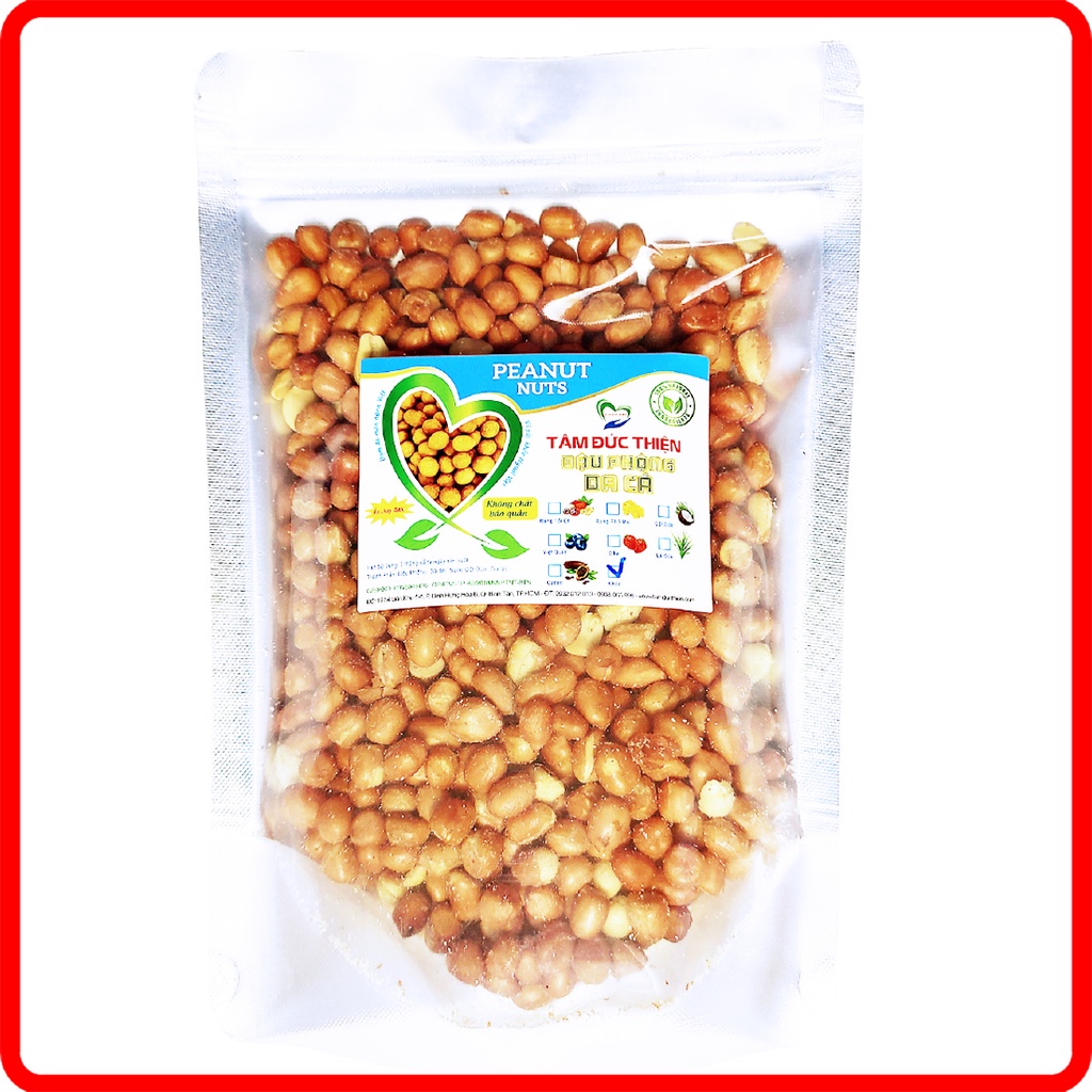 Combo 1KG Đậu Phộng 2 Vị: Da Cá Việt Quất và Rang Muối Tâm Đức Thiện (2 x Túi 500GR)