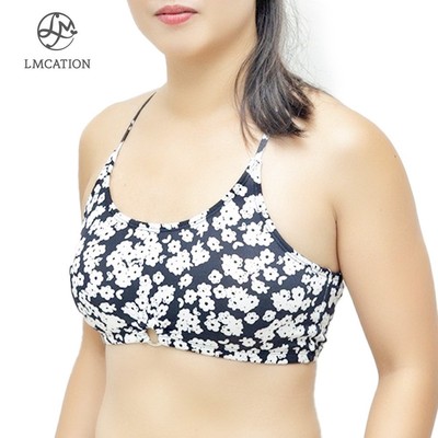Áo bikini đa năng Gym-to-swim LMcation Ana - Hoa Nhí Đen Trắng