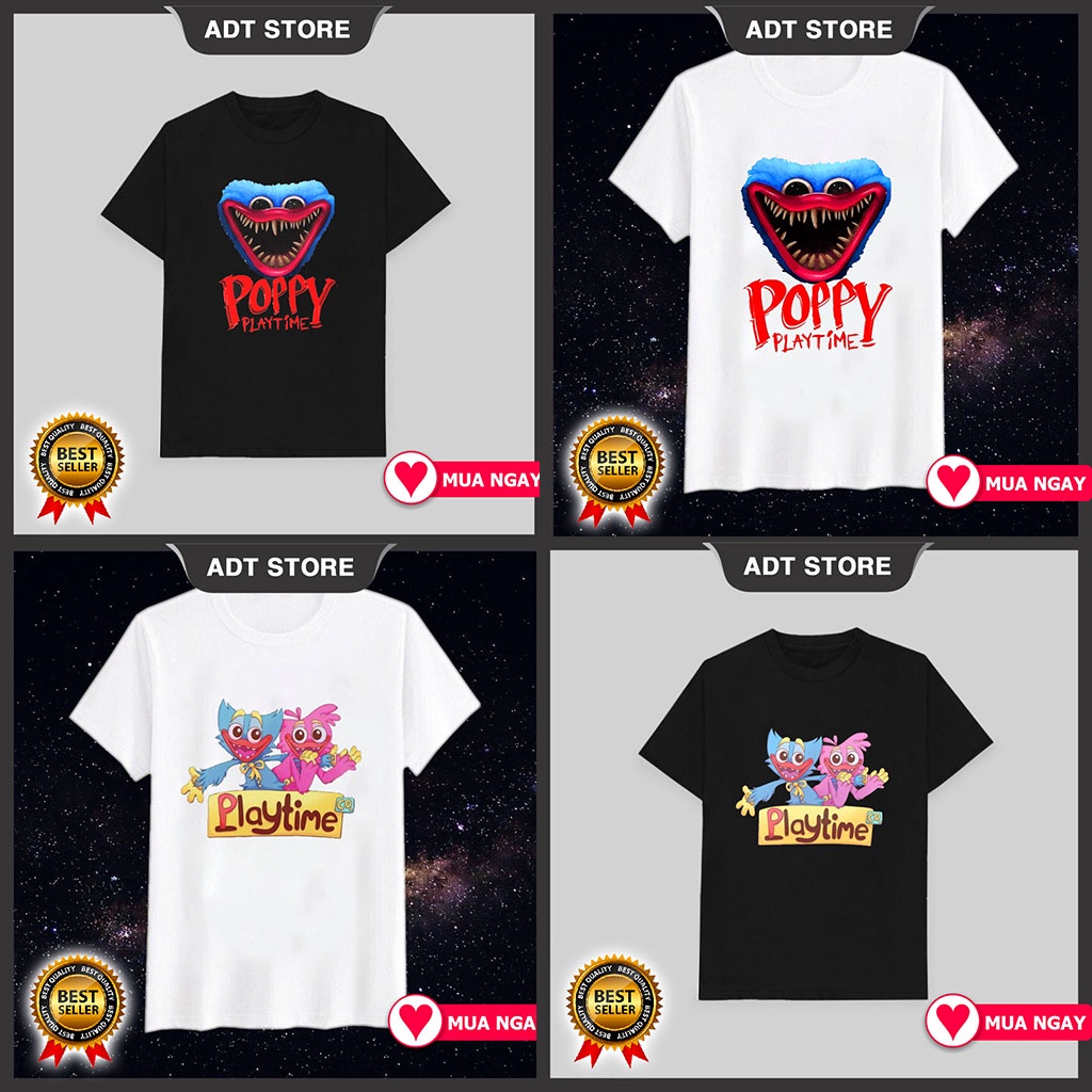 Top 4 Áo Thun Tay Ngắn In Chữ Poppy Playtime Huggy Wuggy độc đẹp giá siêu rẻ cực HOT