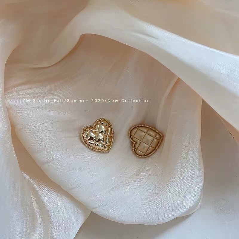 10 cái Nút trang trí bằng kim loại vàng hình trái tim cho quần áo Áo khoác Madam Nút phụ kiện may thời trang Nút cho áo