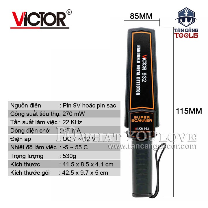 Máy Dò Kim Loại Cầm Tay Victor 932