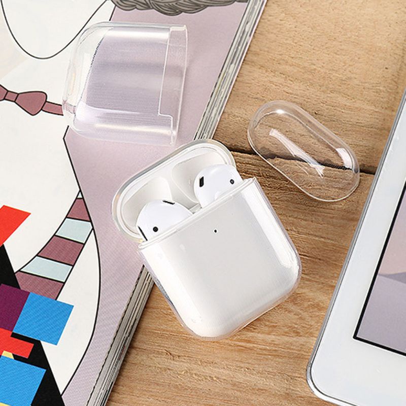 Vỏ Bảo Vệ Hộp Sạc Tai Nghe AirPods 1 2 Bằng TPU Mềm Trong Suốt