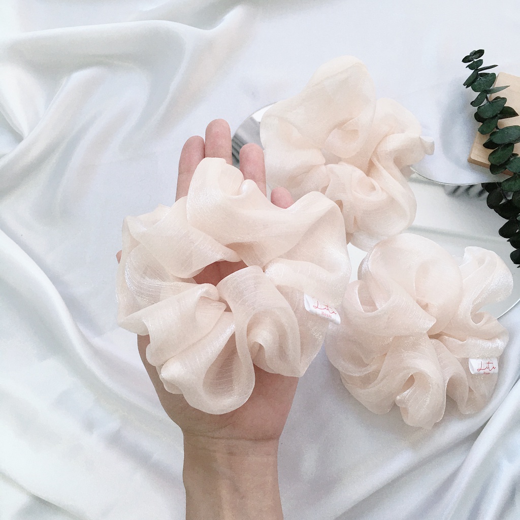POENY - Dây chun buộc tóc Handmade Scrunchies Chiffon Pastel trang nhã