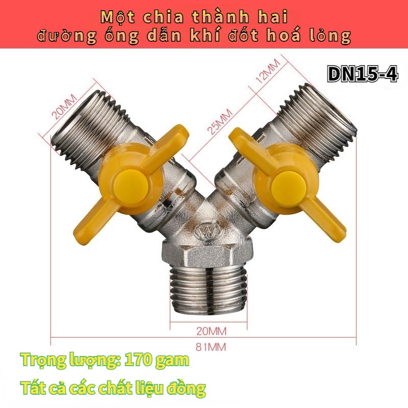 Van Chia Ống Nước 2 Chiều Thiết Kế Hình Chữ Y