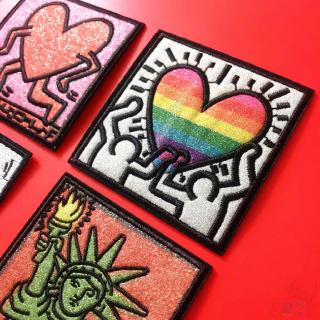 ☸ Fashion Keith Haring Graffiti Patch ☸ 1Pc Diy Sew on Iron on Badges Patches