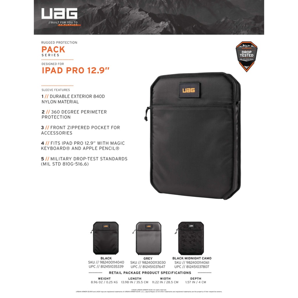 Túi chống sốc UAG Shock Sleeve Lite cho iPad Pro 12.9&quot; (2020)