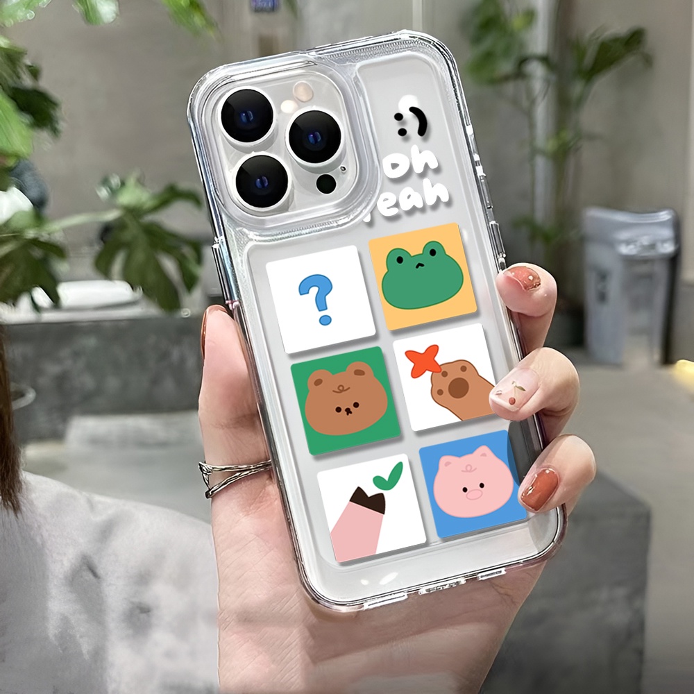 Ốp Điện Thoại Trong Suốt In Hình Gấu / Ếch Hoạt Hình Cho iphone 14 Plus 11 13promax 12 7Plus X XS Max 7 8 SE 2020