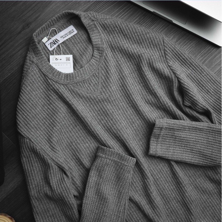Áo len Zara | Restock Zara longsleeve men 2019 | Màu xám Full size