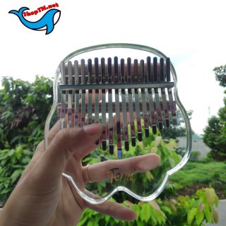 Đàn Kalimba TOMI 17 Phím Pha Lê Cao Cấp Trong Suốt Tặng Hộp Chống Sốc