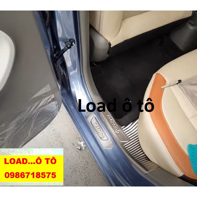 Ốp Bậc Cửa, Nẹp Bước Chân Trong Ngoài Kia Morning 2015-2021 Chất Liệu Inox Cao Cấp Load Ô Tô
