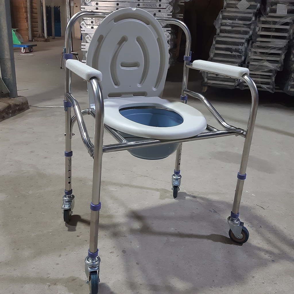 Ghế bô cho người già, bô vệ sinh cho bé, 2022 - Chính  hãng NIKITA - Mẫu có bánh xe di chuyển - Tải trọng 70kg