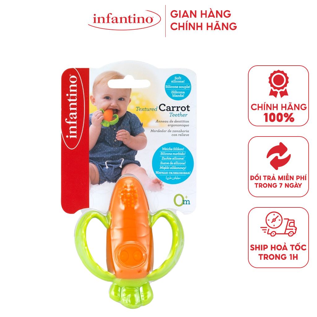 Gặm Nướu Carrot Cho Bé INFANTINO, Đồ Chơi An Toàn Cao Cấp Cho Bé Từ 0 tháng