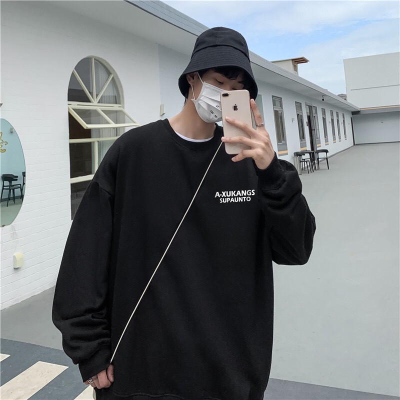 Áo sweater GẤU 194 vải thu đông co dãn, dày dặn mềm mịn form rộng phong cách Unisex -  A-XUKANGS