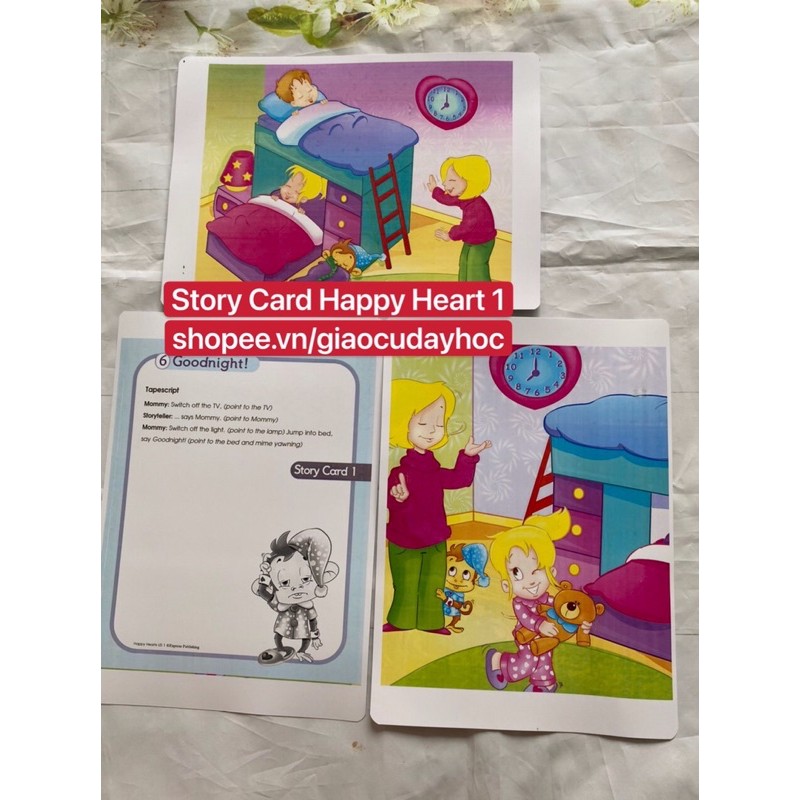 Flashcards  Story Card Happy Heart 1- Size A4-ép plastics bền đẹp