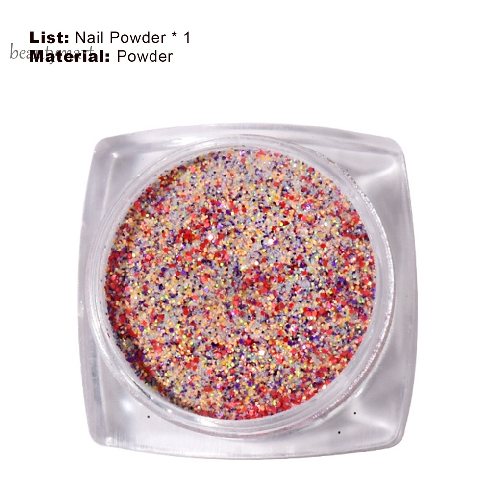 [Hàng mới về] Hộp bột kim tuyến trang trí móng màu sắc rực rỡ mini