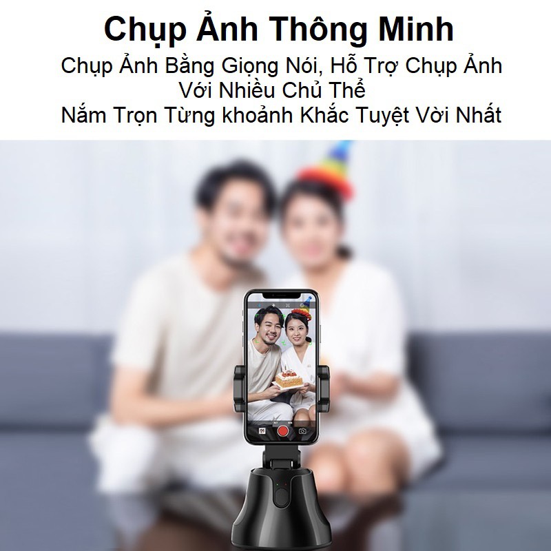 Apai Genie Giá đỡ thông minh - Gimbal AI cảm biến quay 360° nhạn diện khuôn mặt - máy quay phim