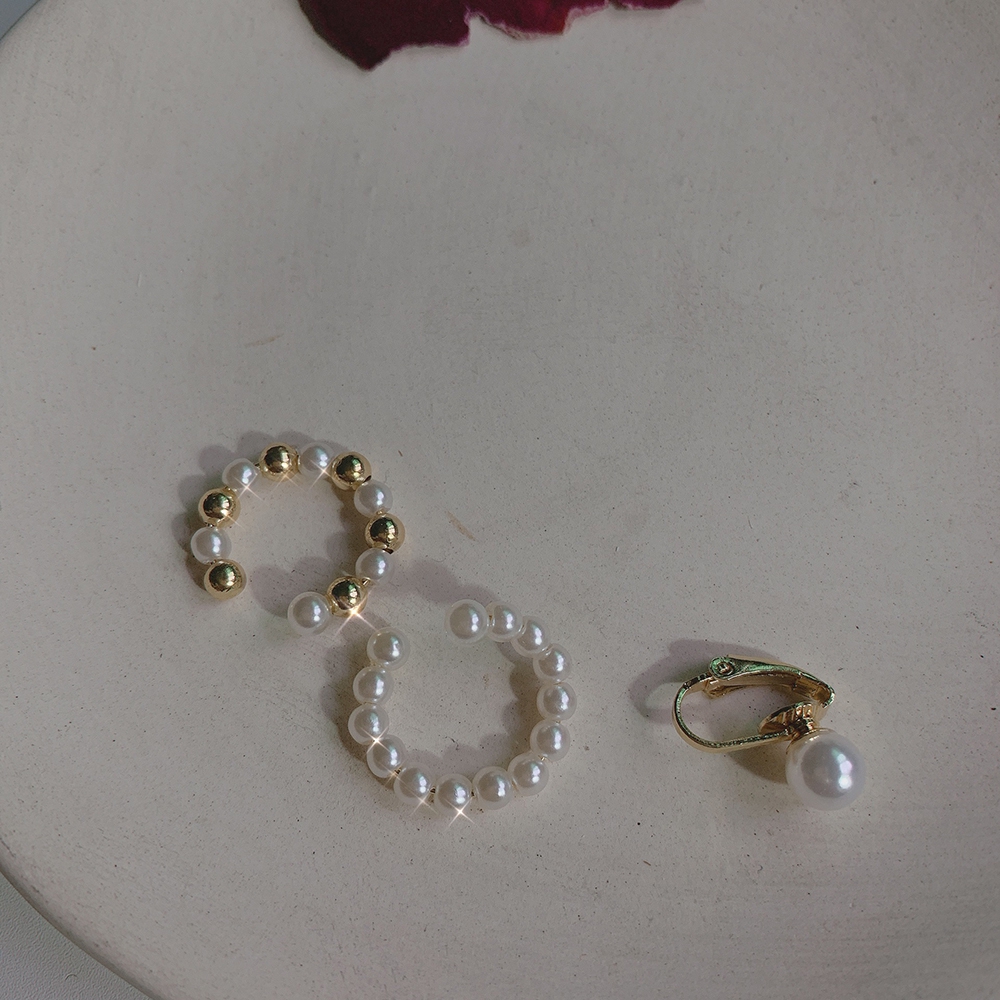 Bộ 3 chiếc khuyên tai đính ngọc trai kiểu dáng thời trang dành cho nữ