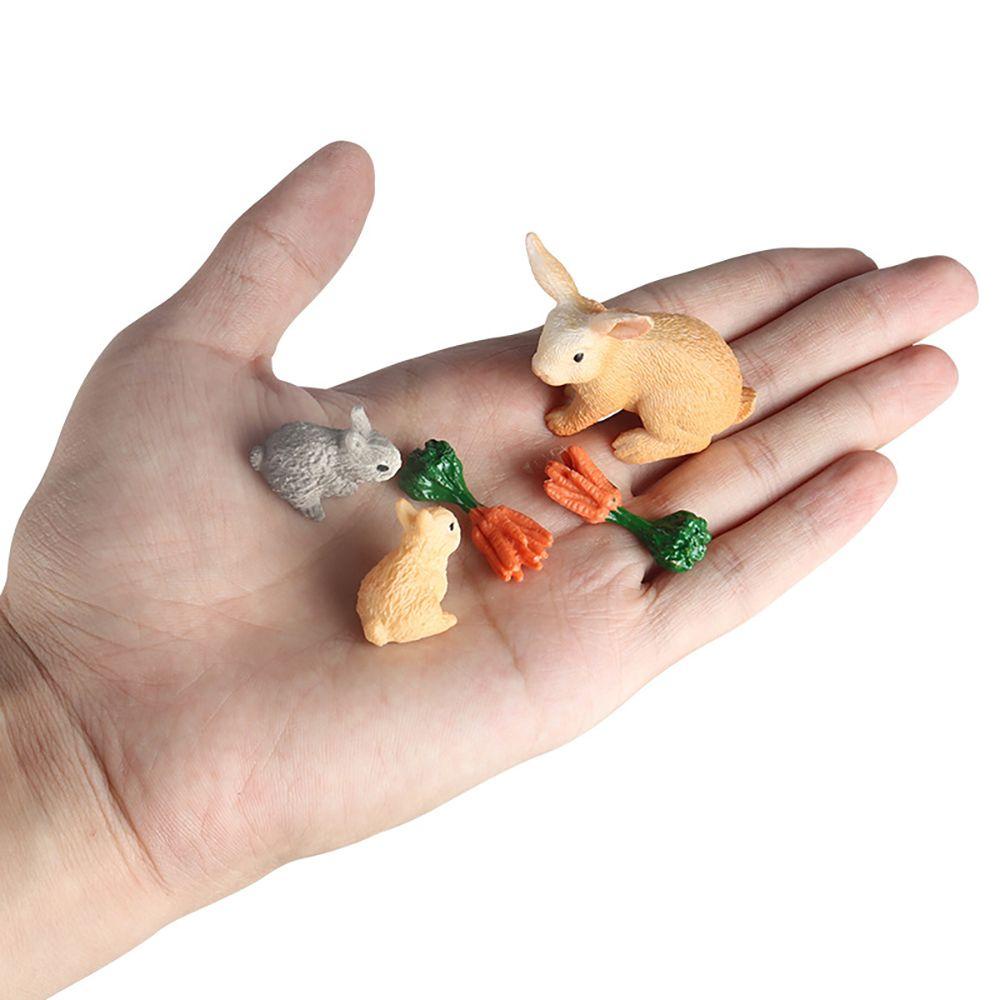 1 Bộ Mô Hình Thỏ Nông Trại Sống Động Cho Bé